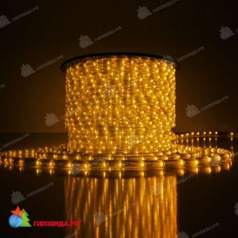 Светодиодный дюралайт, желтый, чейзинг, кратность резки 8 метра, диаметр 16 мм, 220В, 100 м. 11-2082