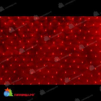 Светодиодная сетка, 2х2м., 288 LED, красный, чейзинг, черный провод (пвх). 11-2116