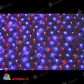 Светодиодная сетка, 3х1м., красный, синий, чейзинг, черный провод (пвх). 11-2134