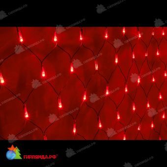 Светодиодная сетка, 2х4м., 540 LED, красный, чейзинг, черный провод (пвх). 11-2140