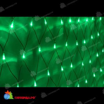 Светодиодная сетка, 2х4м., 540 LED, зеленый, без мерцания, черный провод (пвх). 11-2142