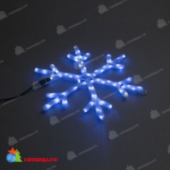 Снежинка светодиодная с мерцанием, 52 см, 80 LED, синий. 11-2153