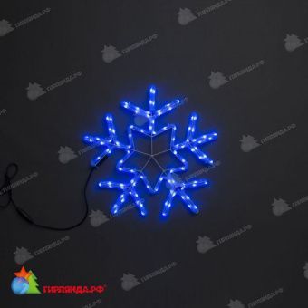 Снежинка светодиодная без мерцания, 57 см, 100 LED, синий. 11-2158
