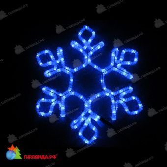 Снежинка светодиодная без мерцания, 60.5x52 см, 100 LED, синий. 11-2174