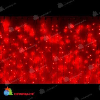Гирлянда светодиодный занавес 2х6 м., 1425 LED, красный, чейзинг, с контроллером, черный провод (пвх). 11-2256