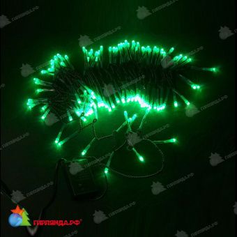 Гирлянда Нить, 5м., 120 LED, зеленый, чейзинг, с контроллером, черный провод (пвх). 11-2280