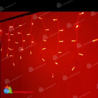 Гирлянда Бахрома 4.8х0.6 м., 160 LED, красный, без мерцания, белый резиновый провод (Каучук), с защитным колпачком. 11-2395