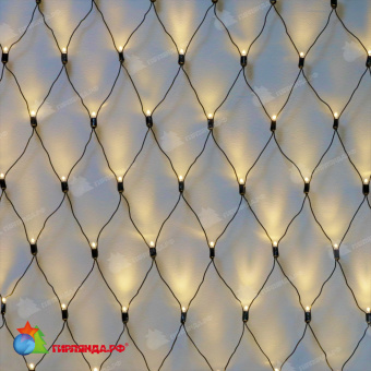 Светодиодная сетка 2x3 м., 388 LED, теплый белый, 8 режимов, черный резиновый провод с защитным колпачком. G16-1231