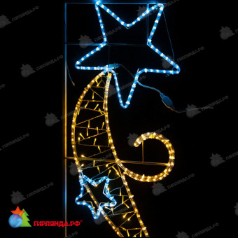 Светодиодная консоль "Три звезды и узор" 150x60см. 19-1004