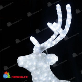Cветодиодная фигура "Олень папа белый", 170x125см, 2000 LED, 100Вт. 19-1023