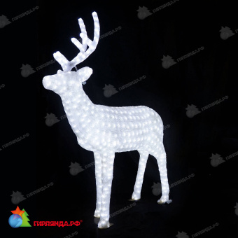 Cветодиодная фигура "Олень папа белый", 170x125см, 2000 LED, 100Вт. 19-1023