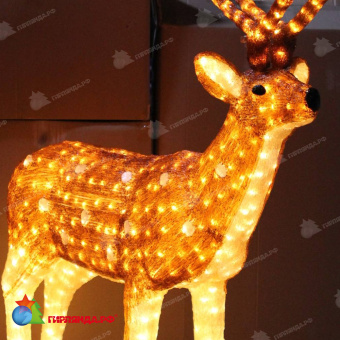Cветодиодная фигура "Олень папа коричневый", 170x125см, 2000 LED, 100Вт. 19-1024