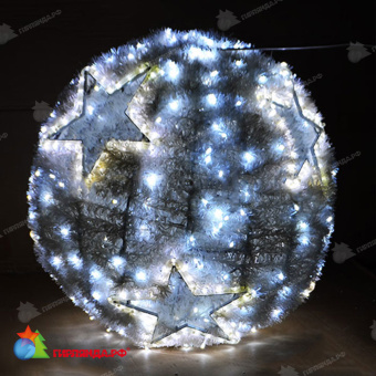 Объемная фигура 3D "Пушистый шар", D40см, 16Вт, 308 LED, цвета: холодный белый. 19-1040