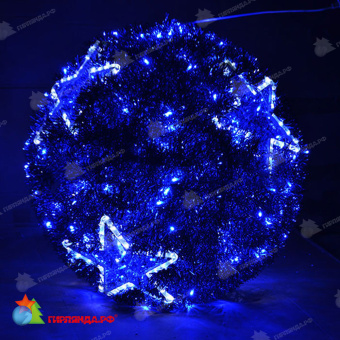 Объемная фигура 3D "Пушистый шар", D60см, 28Вт, 516 LED, цвета: синий. 19-1043