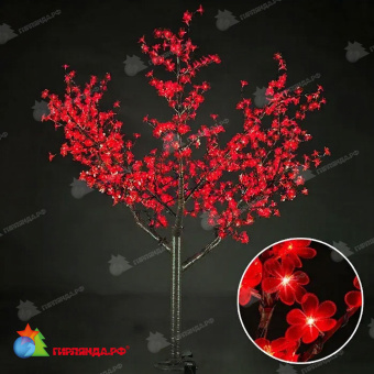 Светодиодное дерево Сакура высота 1.9 м., 864 LED, красный. 19-1049