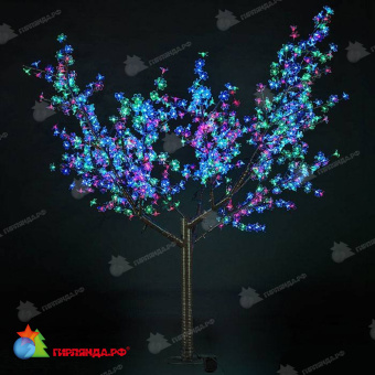 Светодиодное дерево Сакура высота 1.9 м., 864 LED, мульти. 19-1056