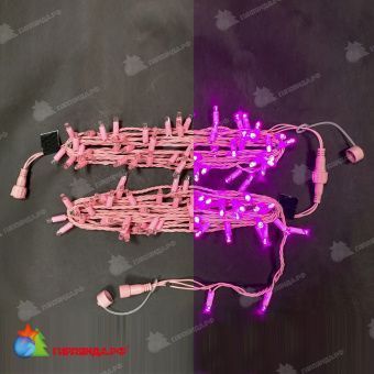 Гирлянда Нить, 5+5м., 100 LED, Розовый, без мерцания, розовый провод (пвх). 07-3854