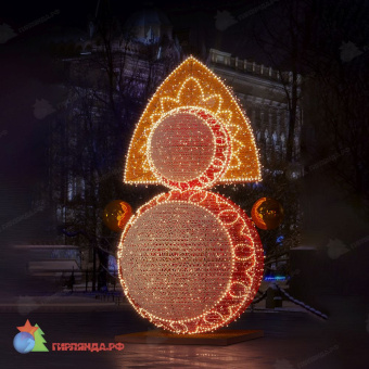 Светодиодная конструкция Неваляшка Ш1310xГ1200xВ2554 мм (1,31x1,2x2,55), 300 Вт 07-5401