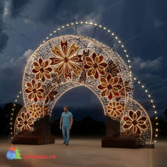 Светодиодная конструкция Арка малая "Цветы" (8,045x2,45x5,7), 1300Вт 07-5445