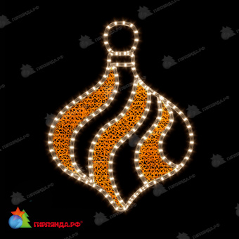 Елочная игрушка Шар вытянутый 700х530 мм, теплый белый, золото. 07-5684