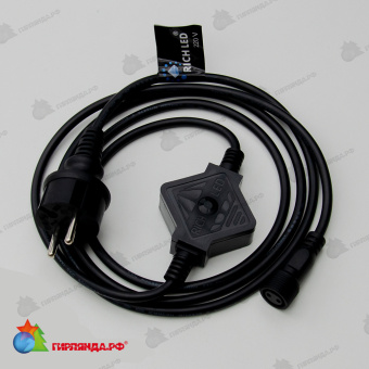 Блок питания 1.5 м с контроллером (8 режимов, память), черный. 07-5698