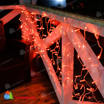 Гирлянда светодиодная Занавес 2x0,8м 160 Led Красный прозрачный пвх IP65 постоянное свечение 230В блок в комплекте 14-2002
