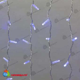 Гирлянда светодиодная Занавес 2x0,8м 160 Led Синий прозрачный пвх IP65 постоянное свечение 230В 14-2003