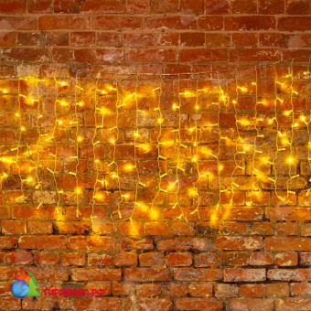 Гирлянда светодиодная Занавес 2х0,8м 160 Led Теплый Белый прозрачный пвх IP65 эффект мерцания 230В 14-2005