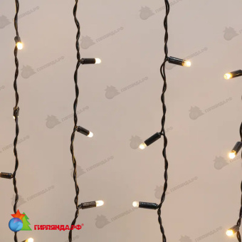 Гирлянда светодиодная Занавес 2х0,8м 160 Led Теплый Белый черный пвх IP65 эффект мерцания 230В 14-2007