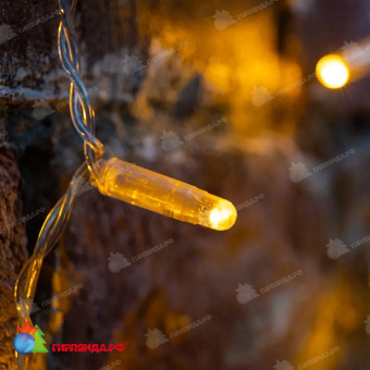 Гирлянда светодиодная Занавес 2х1,5м 192 Led Желтый прозрачный пвх IP65 постоянное свечение 230В 14-2011