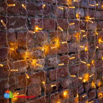 Гирлянда светодиодная Занавес 2х1,5м 192 Led Желтый прозрачный пвх IP65 постоянное свечение 230В 14-2011