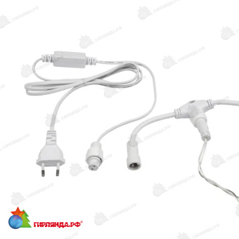 Гирлянда светодиодная Занавес 2х1,5м 192 Led Красный прозрачный пвх IP65 постоянное свечение 230В блок в комплекте 14-2013