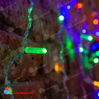 Гирлянда светодиодная Занавес 2х1,5м 192 Led Мультиколорколор прозрачный пвх IP65 постоянное свечение 230В блок в комплекте 14-2014