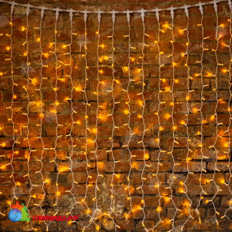 Гирлянда светодиодная Занавес 2х1,5м 360 Led Желтый белый пвх IP65 постоянное свечение 230В блок в комплекте 14-2030