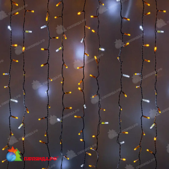 Гирлянда светодиодная Занавес 2х1,5м 360 Led Желтый белый пвх IP65 эффект мерцания 230В блок в комплекте 14-2031