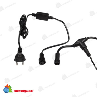 Гирлянда светодиодная Занавес 2х1,5м 360 Led Синий черный пвх IP54 свечение с динамикой 230В блок в комплекте 14-2041