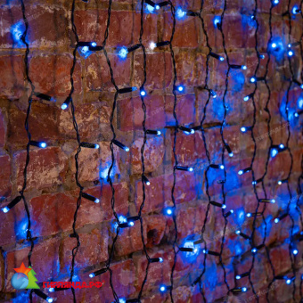 Гирлянда светодиодная Занавес 2х1,5м 360 Led Синий черный пвх IP54 свечение с динамикой 230В блок в комплекте 14-2041