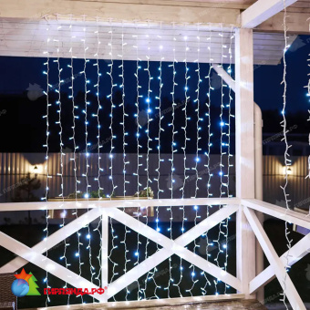 Гирлянда светодиодная Занавес 2х3м 448 Led Холодный Белый прозрачный пвх IP65 эффект мерцания 230В 14-2046