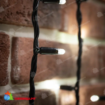 Гирлянда светодиодная Занавес 2х6м 1520 Led Холодный Белый черный пвх IP65 эффект водопада 230В не соединяется контроллер в комплекте 14-2068
