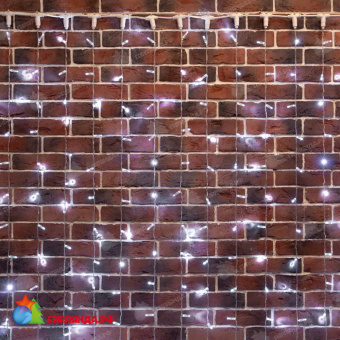 Гирлянда светодиодная Занавес 2х6м 768 Led Холодный Белый прозрачный пвх IP65 постоянное свечение 230В 14-2072
