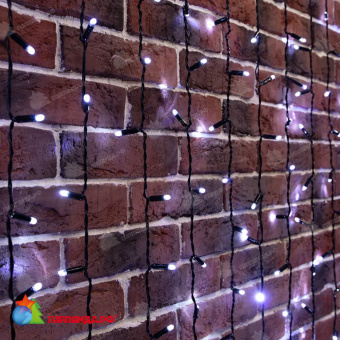 Гирлянда светодиодная Занавес 2х6м 768 Led Холодный Белый черный пвх IP65 постоянное свечение 230В 14-2074