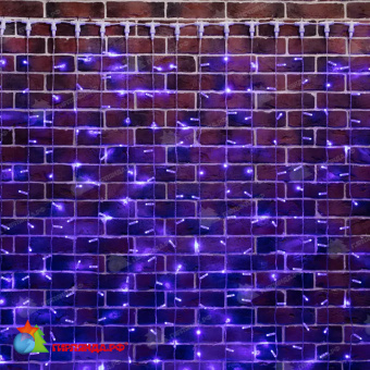 Гирлянда светодиодная Занавес 2х6м 768 Led Синий прозрачный пвх IP65 постоянное свечение 230В 14-2075