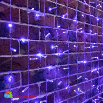 Гирлянда светодиодная Занавес 2х6м 768 Led Синий прозрачный пвх IP65 постоянное свечение 230В 14-2075