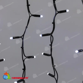 Гирлянда светодиодная Занавес 2х1,5м 360 Led Холодный Белый черный каучук IP67 постоянное свечение 230В блок в комплекте 14-2087