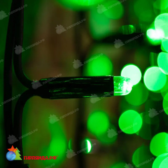 Гирлянда светодиодная Занавес 2х1,5м 360 Led Зеленый черный каучук IP67 постоянное свечение 230В блок в комплекте 14-2089