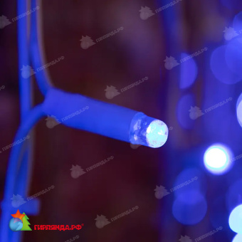 Гирлянда светодиодная Занавес 2х1,5м 360 Led Синий белый каучук IP67 постоянное свечение 230В блок в комплекте 14-2091