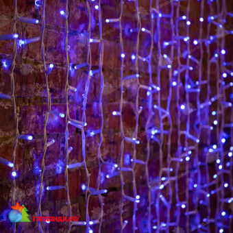 Гирлянда светодиодная Занавес 2х1,5м 360 Led Синий белый каучук IP67 постоянное свечение 230В блок в комплекте 14-2091