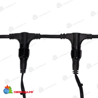 Гирлянда Светодиодный Дождь 2х6м 1500 Led Холодный Белый черный каучук IP67 постоянное свечение  230В шнур питания в комплекте 14-2093