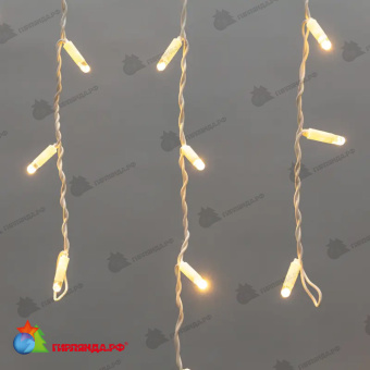 Гирлянда светодиодная Бахрома (Айсикл) 2,4х0,6м 76 Led Теплый Белый белый пвх IP65 постоянное свечение 230В 14-2099