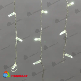 Гирлянда светодиодная Бахрома (Айсикл) 2,4х0,6м 88 Led Холодный Белый прозрачный пвх IP65 постоянное свечение 230В блок в комплекте 14-2102